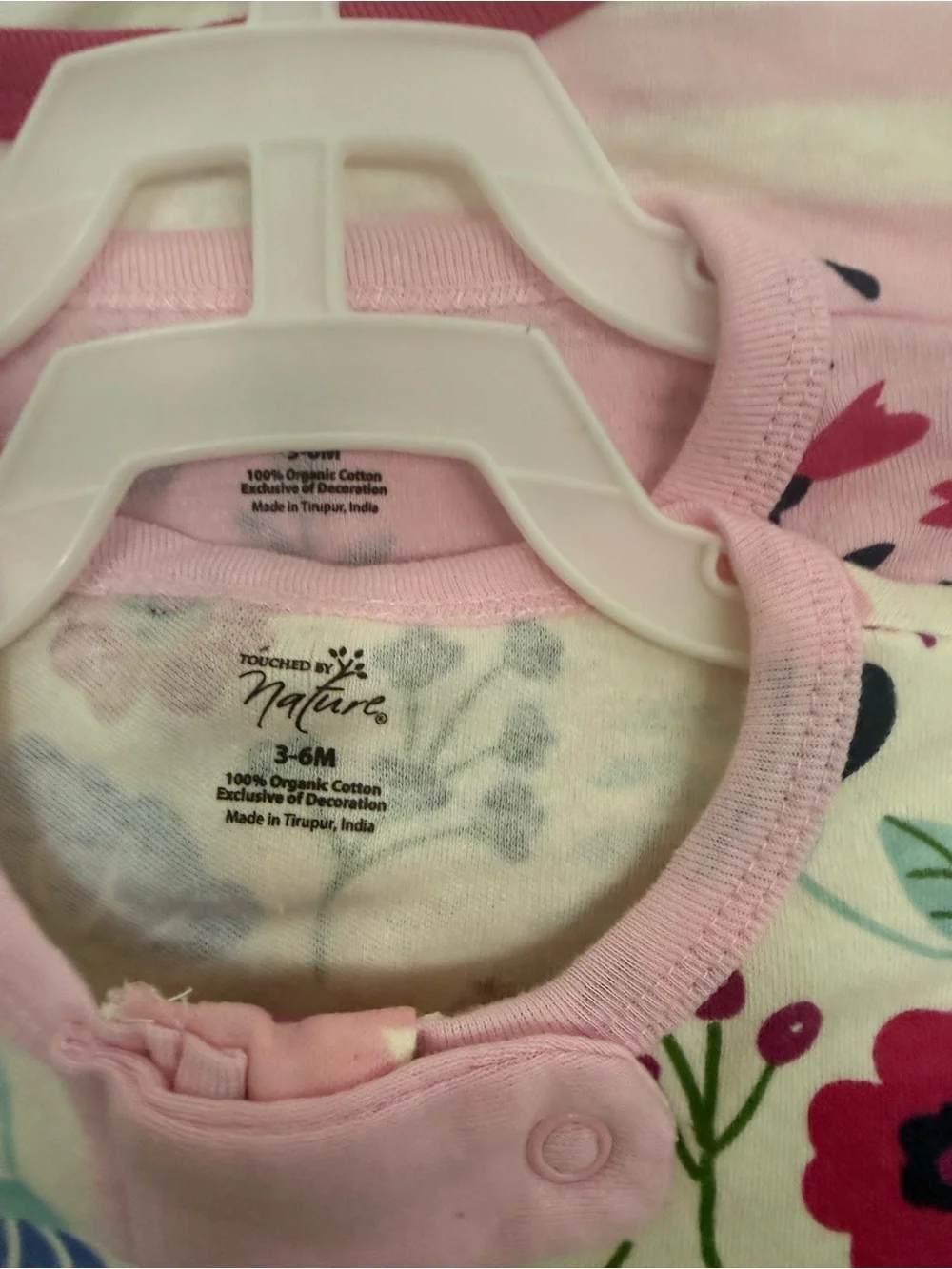 Brand new 3 pack of Pink Floral Baby One-Piece Footed Pajamas